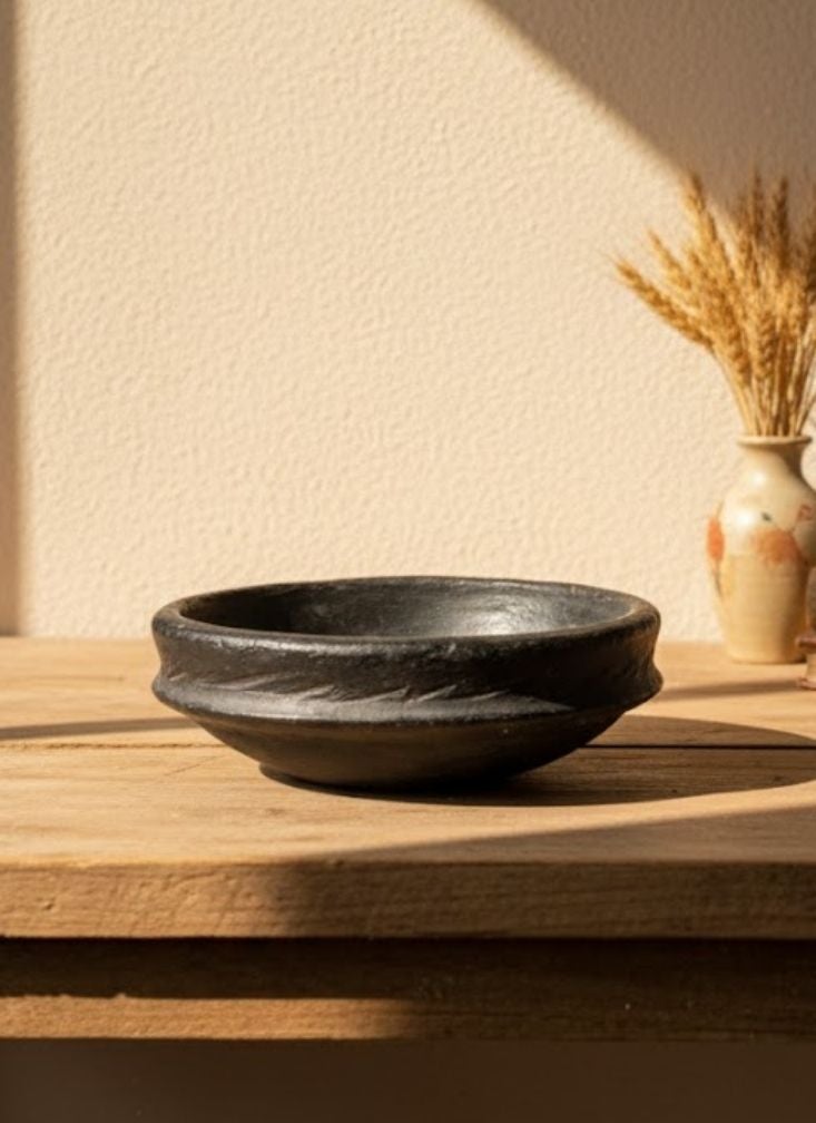Premium Handmade Black Stone Bowl for Serving & Rustic Home Decor - Image 2